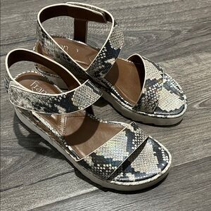 Franco Sarto Snake Print Sandals
